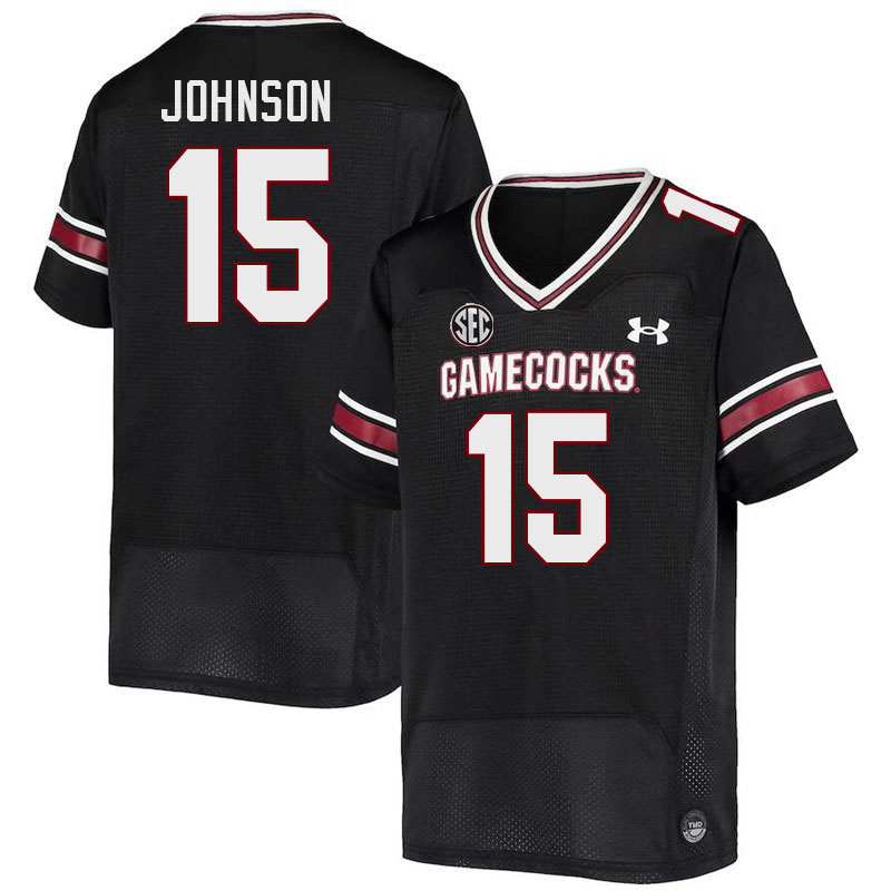 Men #15 Fred Johnson South Carolina Gamecocks College Football Jerseys Stitched-Black